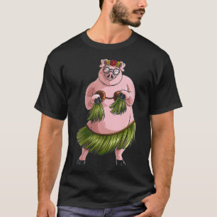 Womens Cool Hawaiian Luau Pig Funny Boar Lover Hu T-Shirt