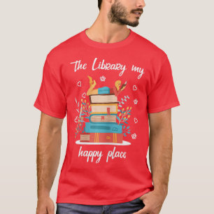 Womens Cool Library Art For Men Women Bookworm Lib T-Shirt