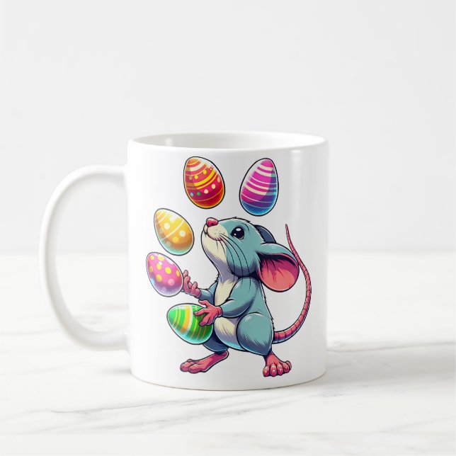 Womens Cool Rat Juggler Juggling Easter Coffee Mug (Left)
