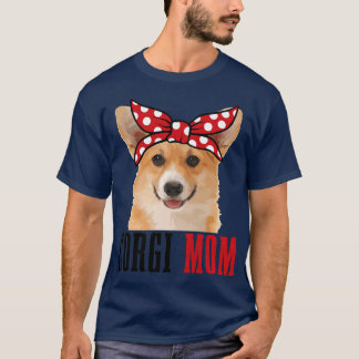 Womens Corgi Mum Funny Cute Vintage Corgi Mama Dog T-Shirt