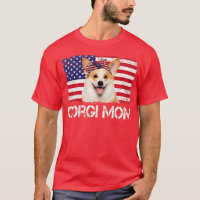 Womens Corgi Mum Us Flag 4th Of July Patriotic Wom