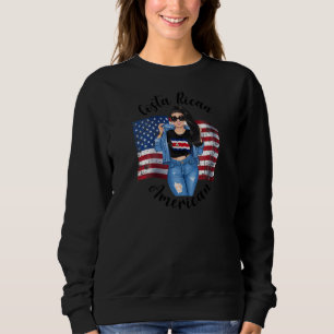 Womens Costa Rican American Woman Flag Costa Rico Sweatshirt