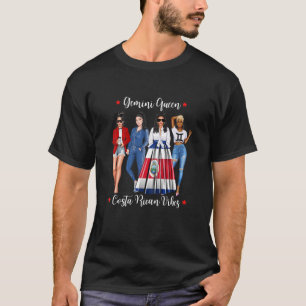 Womens Costa Rican Gemini Queen May June Cute Cool T-Shirt