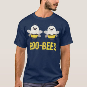 Womens Couples Halloween Funny Bee Ghost Matching T-Shirt
