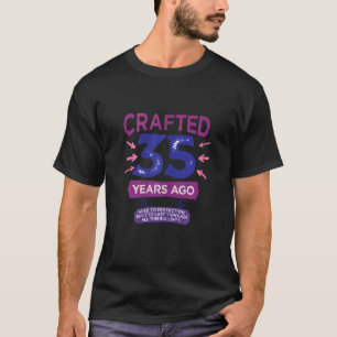 Womens Crafted 35 Years Ago, 35th Birthday Mum Wif T-Shirt