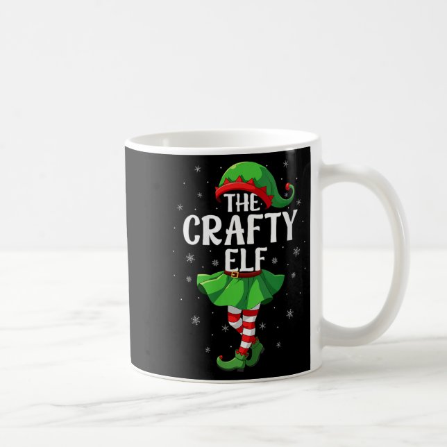Womens Crafty Elf Christmas Girls Women Elf Squad  Coffee Mug (Right)
