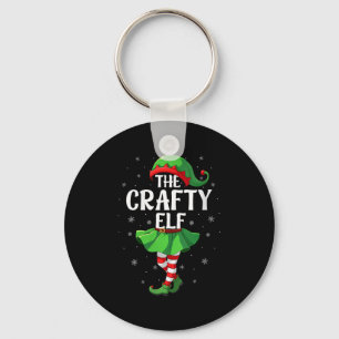 Womens Crafty Elf Christmas Girls Women Elf Squad  Key Ring