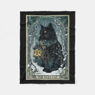 Womens Creepmas Vintage The Yule Cat Tarot Card Da Fleece Blanket