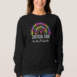 Womens Critical Care Nurse Nursing Tie Dye Leopard Sweatshirt