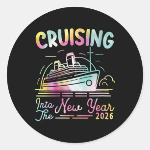 Womens Cruising Into New Year 2026 Countdown Party Classic Round Sticker