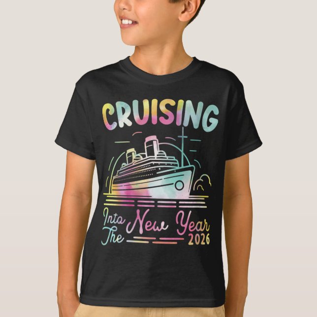 Womens Cruising Into New Year 2026 Countdown Party T-Shirt (Front)