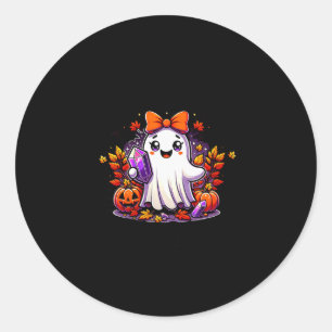 Womens Crystals Halloween Ghost Trendy Soky Bats N Classic Round Sticker