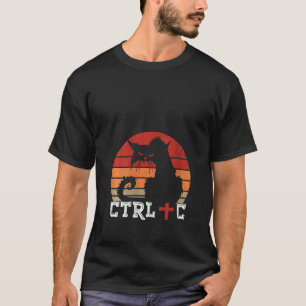 Womens Ctrl C Cats Vintage Costume Halloween T-Shirt