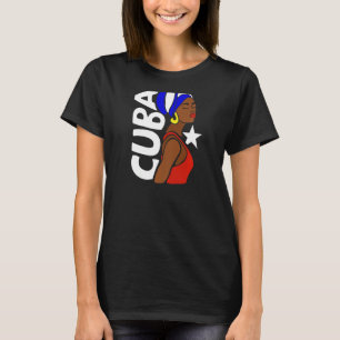 Womens Cuba Havanna Cuban Flag Caribbean Souvenir T-Shirt
