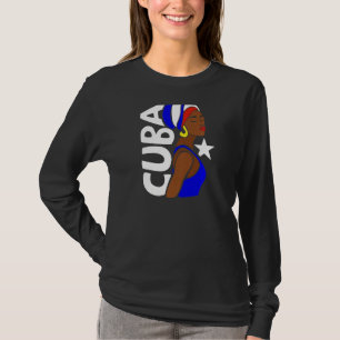 Womens Cuba Havanna Cuban Flag Caribbean Souvenir T-Shirt