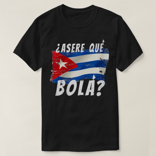 Womens Cuban Flag Funny Cuba Miami Saying Spanish  T-Shirt (Design Front)