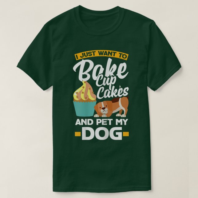 Womens Cupcake Baking Dog Owner 2932 T-Shirt (Design Front)