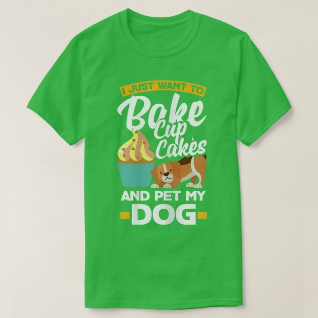 Womens Cupcake Baking Dog Owner  2933 T-Shirt (Design Front)