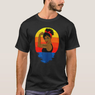 Womens Curly Black Afro African American T-Shirt