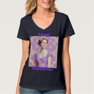 Women's Custom Name Zodiac Sign T-Shirt