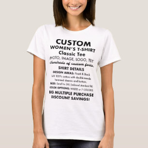Women's Custom Personalised Classic White T-Shirt