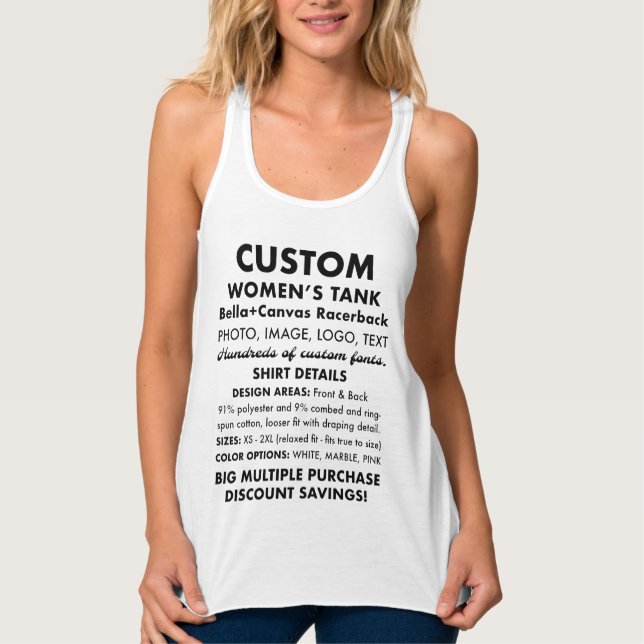 Women's Custom Personalised Classic White Tank Top (Front)