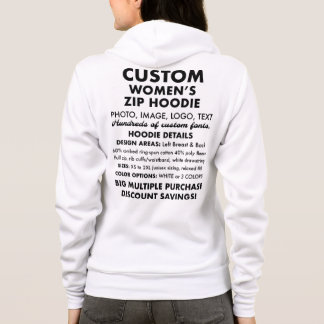 Women's Custom Personalised Full Zip Hoodie