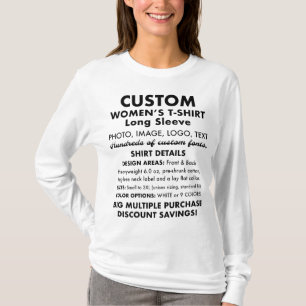 Women's Custom Personalised Long Sleeve T-Shirt