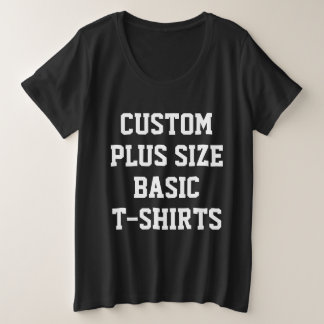 Women's Custom Plus Size Basic T-Shirt BLACK Plus Size T-Shirt