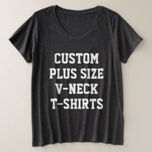 Women's Custom Plus Size V-Neck T-Shirt SMOKE GREY