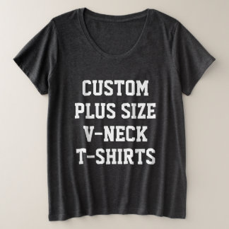 Women's Custom Plus Size V-Neck T-Shirt SMOKE GREY Plus Size T-Shirt