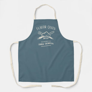 Women's Custom Text & Name Chef Cooking BBQ Apron