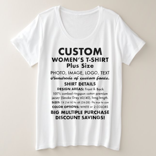 Women's Custom White Plus Size T-Shirt (Design Front)