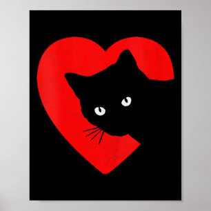 Womens Cute &amp; Funny Cat Valentines Heart Graph Poster