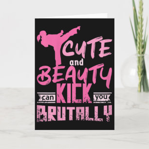 Womens Cute And Beauty Karate Kickboxing Girl Card