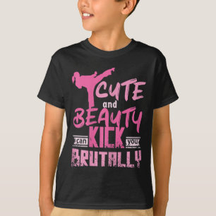 Womens Cute And Beauty Karate Kickboxing Girl T-Shirt
