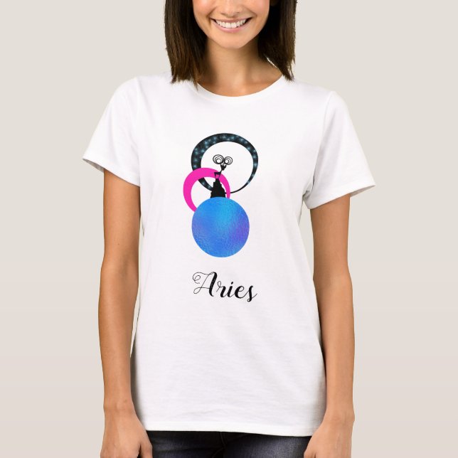 *~* Women's Cute Aries Zodiac Silly Funny T-Shirt (Front)