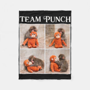 Women's cute baby monkey team punch fleece blanket