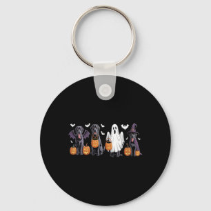 Womens Cute Black Labrador Dog Halloween Pumpkin Key Ring