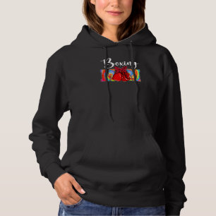Womens Cute Boxing Mum Tie Dye Sport Leopard Moth Hoodie