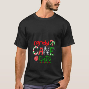 Womens Cute Cane Candy Christmas T-Shirt