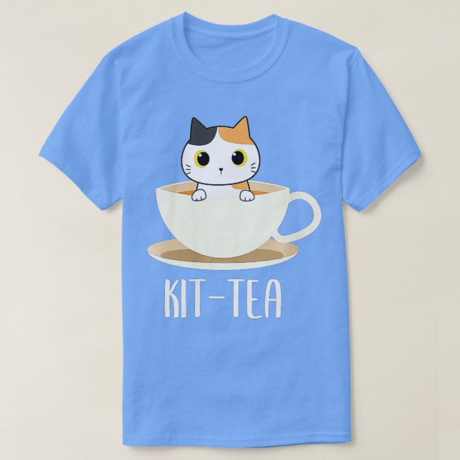 Womens Cute Cat s Kit Tea Funny Cat Lover   T-Shirt (Design Front)