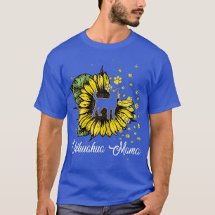 Womens Cute Chihuahua Mama Sunflower Dog Mum Mothe T-Shirt