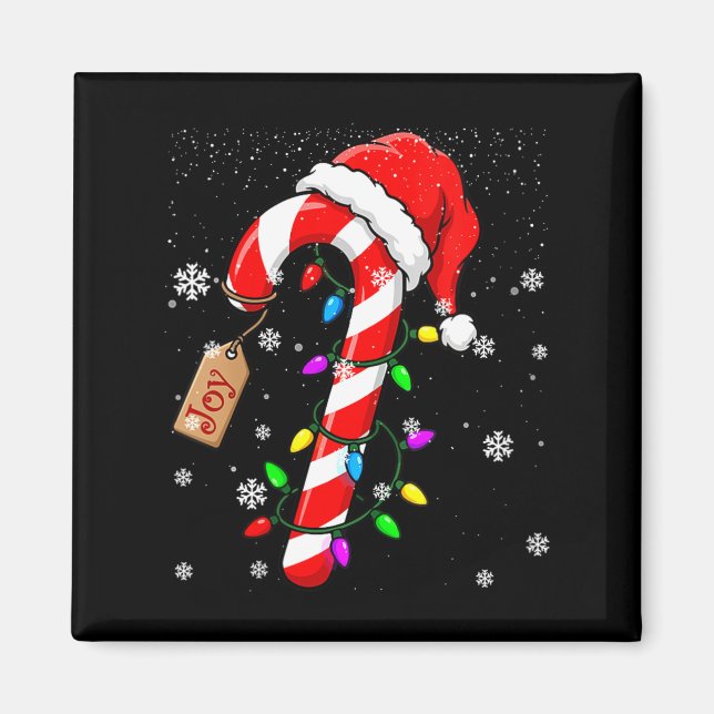 Womens Cute Christmas Candy Cane Magnet (Front)