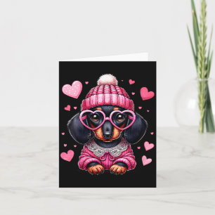 Women's Cute Dachshund Valentines Heart Dog Lover Card