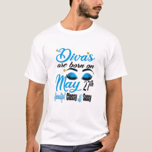 Womens Cute Divas Are Born On May 27Th Gemini Birt T-Shirt