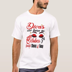 Womens Cute Divas Are Born On October 5Th Libra Bi T-Shirt
