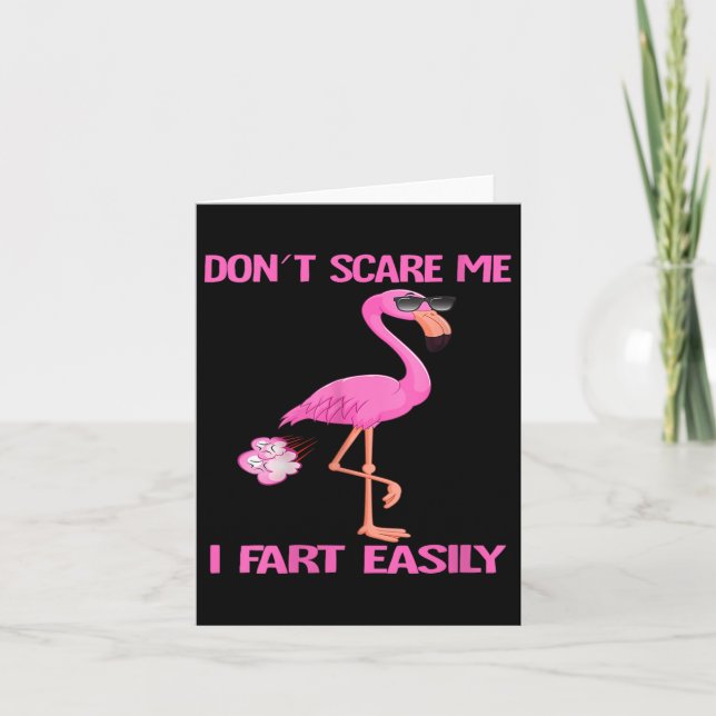 Womens Cute Don't E Me I Fart Easy Fart Joke Flami Card (Front)
