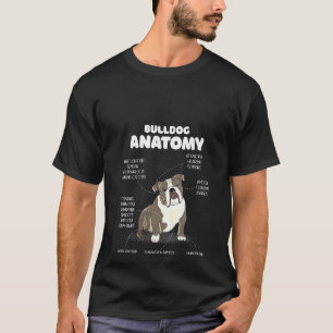 Womens Cute English Bulldog Funny Anatomy Dog Love T-Shirt