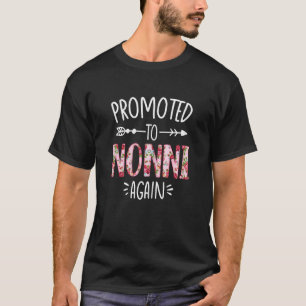 Womens Cute Floral Promoted To Be Nonni Again Moth T-Shirt
